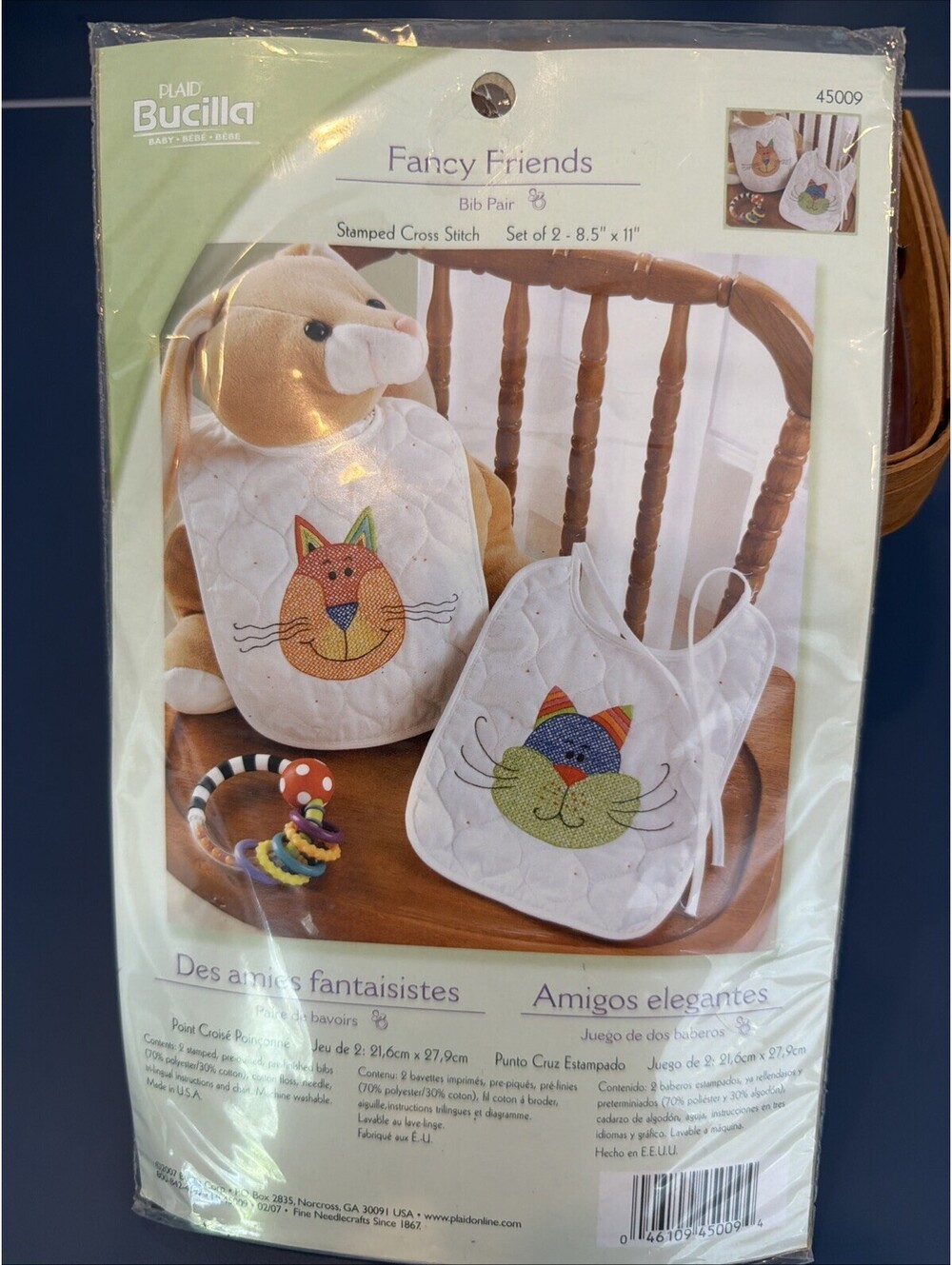 Rare Bucilla Stamp Cross Stitch Baby Bibs New Sealed